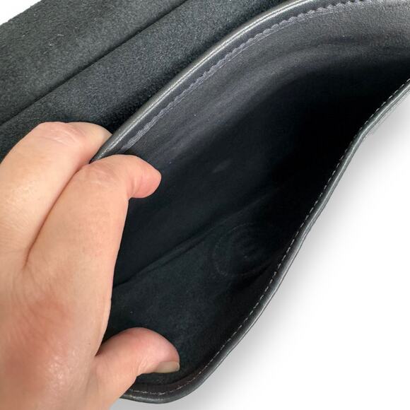 Vintage Dove Navy Blue Medium Unlined Leather Top Handle Cross Body Purse - Picture 8 of 16